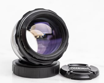 Nikon Nikkor H Auto 85mm F/1.8 Pre AI Fast Prime Lens with Filter and Lens Caps