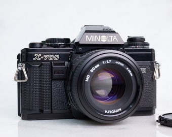 Minolta X-700 35mm Film SLR Camera with Minolta MD 50mm F/1.7 Fast Prime Lens, Batteries - Fully Functional