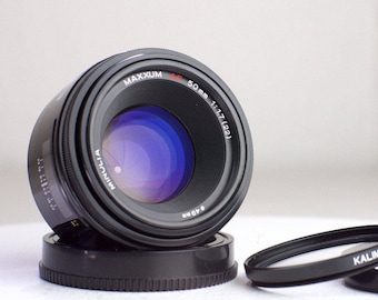 Minolta Maxxum 50mm F/1.7 AF Fast Prime Lens for Autofocus Minolta and Sony A (Alpha) Cameras with UV Filter and Rear Cap