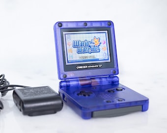 Nintendo Game Boy Advance GBA SP Pearl Blue System AGS 001 Mint