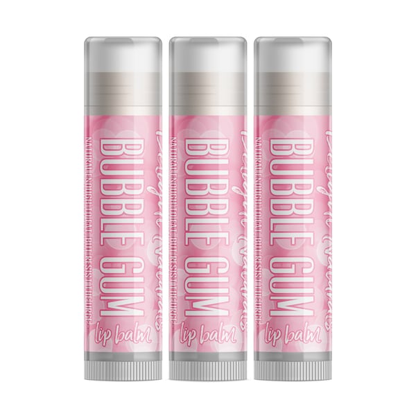 Delight Naturals Bubble Gum Lip Balm - Set of Three