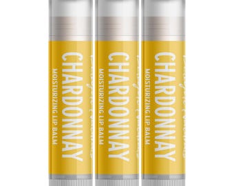 Bálsamo labial Delight Naturals sabor vino Chardonnay - Paquete de tres