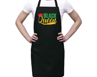 Black Queen Apron: African American Gift, Kitchen Cookout Accessory
