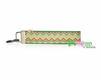 chevron wrist key chain key fob wristlet