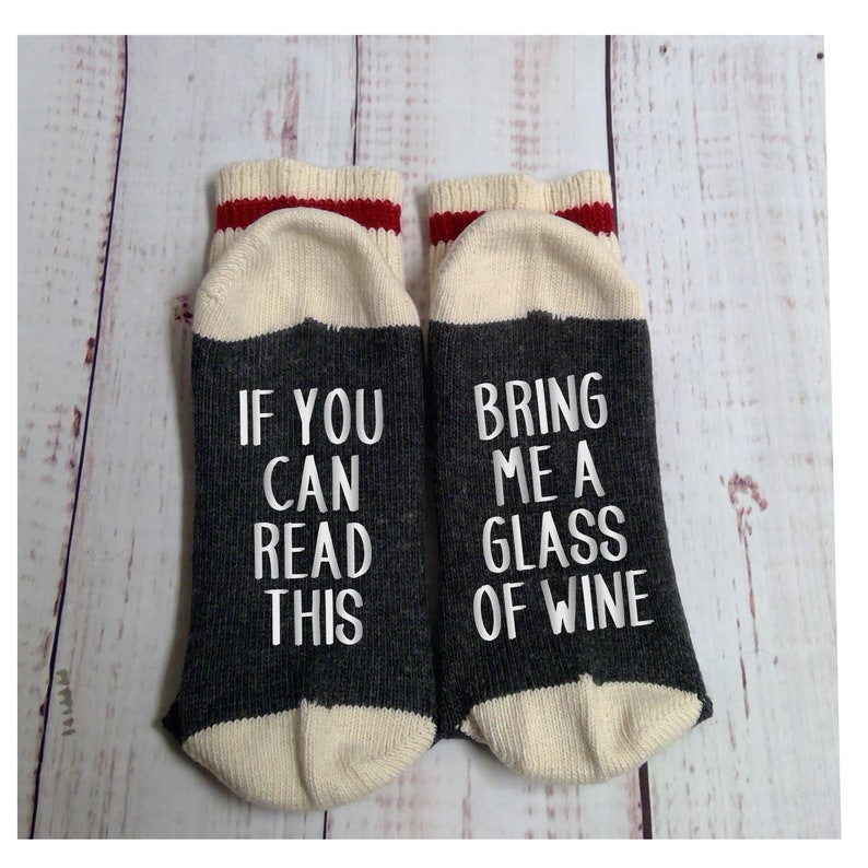 Wine Socks Bring me a Glass of Wine If you can read this image 3