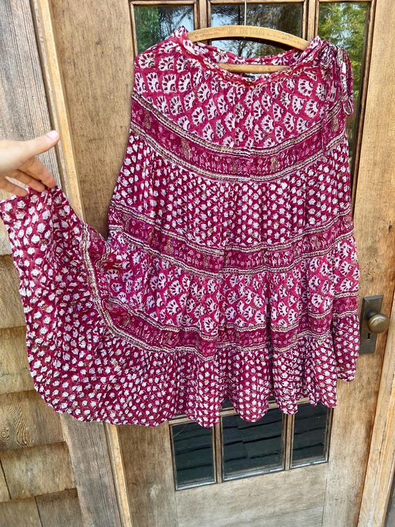 70s cotton gauze skirt hotsell