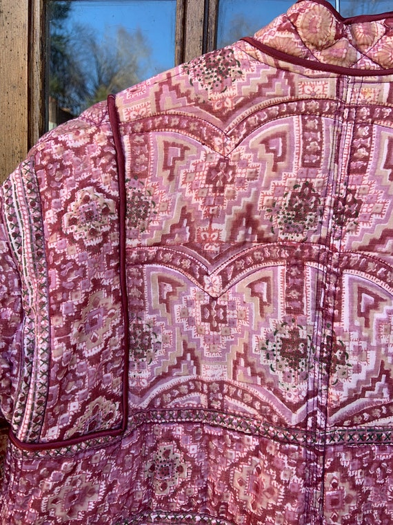 Vintage Phool Indian Cotton  Quilted Jacket Medium - image 6