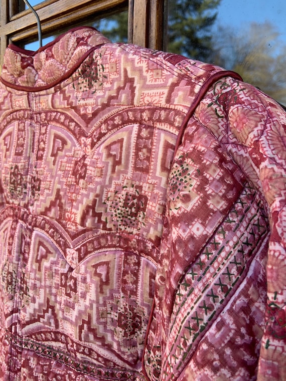 Vintage Phool Indian Cotton  Quilted Jacket Medium - image 7