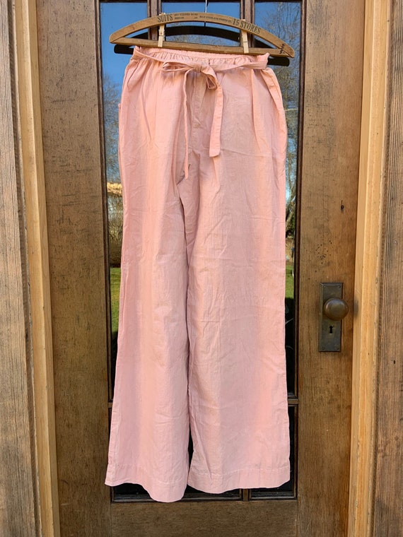 Vintage India Imports (Adini) Peach Cotton Sailor Trousers Small