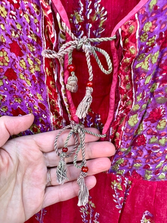 Vintage Adini Indian Cotton Gauze Tunic Dress Sma… - image 5