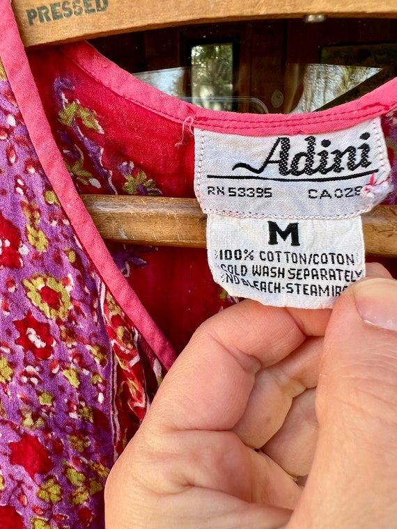 Vintage Adini Indian Cotton Gauze Tunic Dress Sma… - image 4