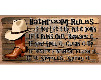 Western Bathroom Etsy