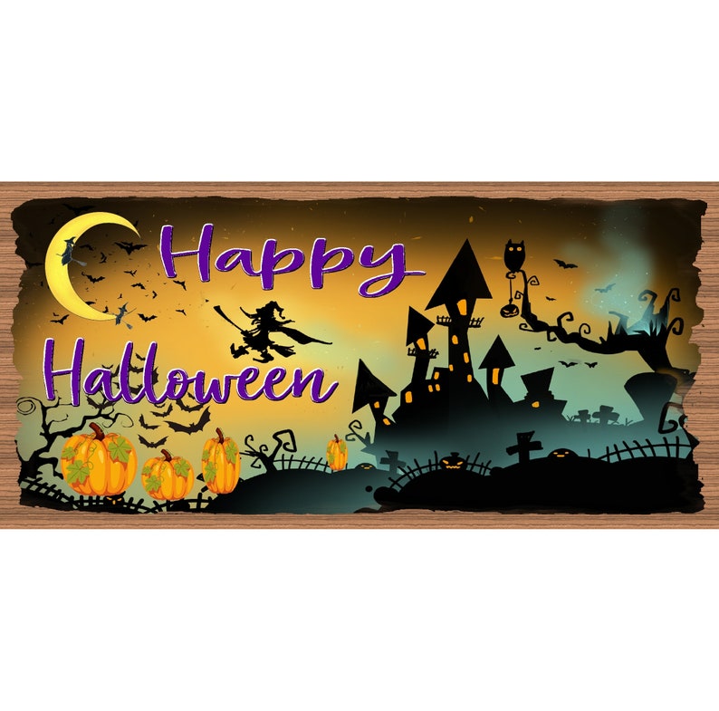 GiggleSticks Happy Halloween plaque GS 1941X Wood Sign