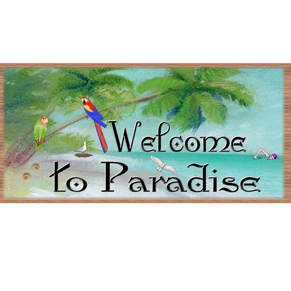 Tropical Wood Sign Tropical GS 1058 Beach Decor Wood plaque | Etsy