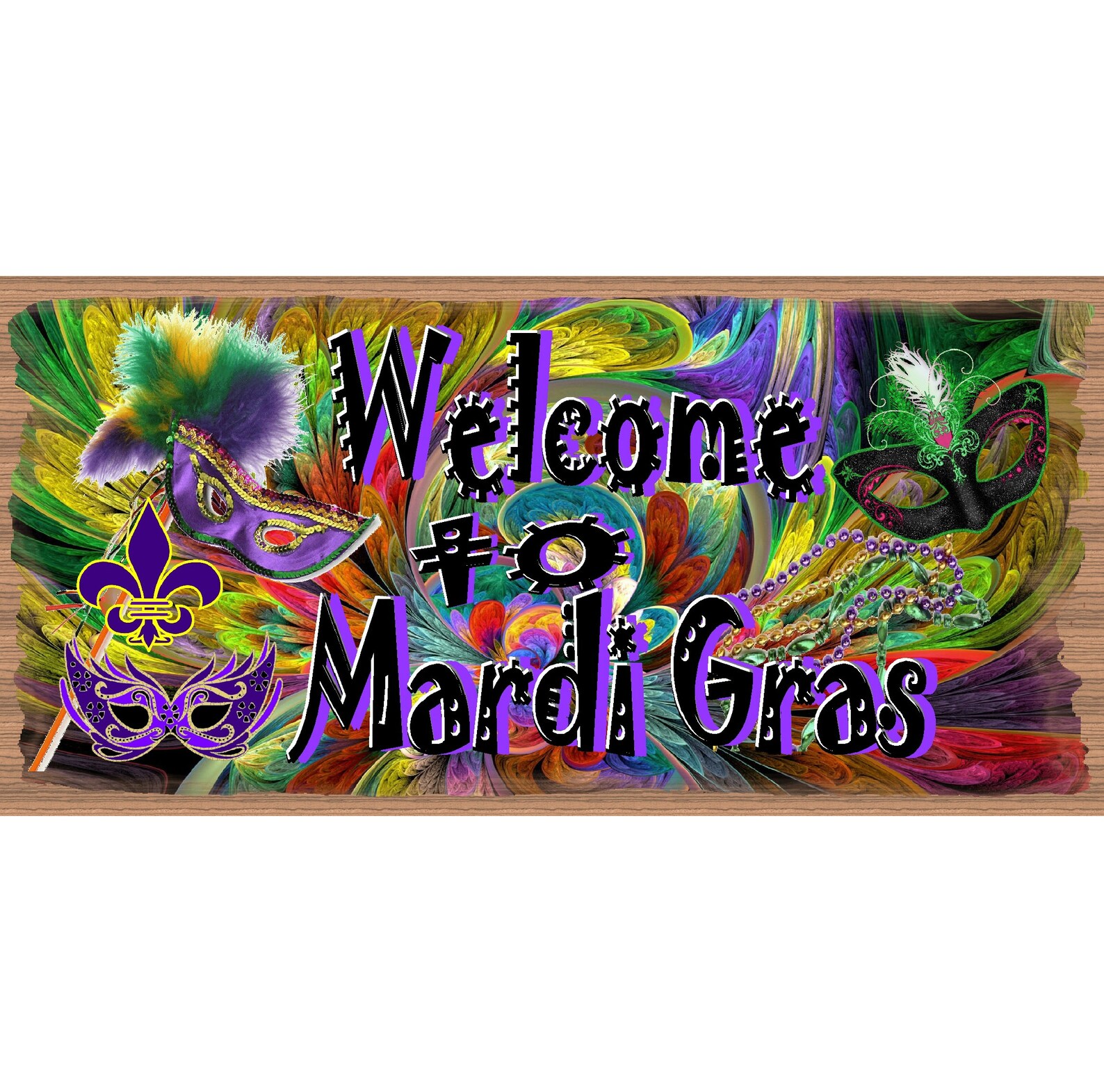 mardi gras wood signs