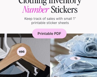 Printable Inventory Stickers for Resellers: Depop, Poshmark, eBay (PDF Download for Avery 94500 Sheets)
