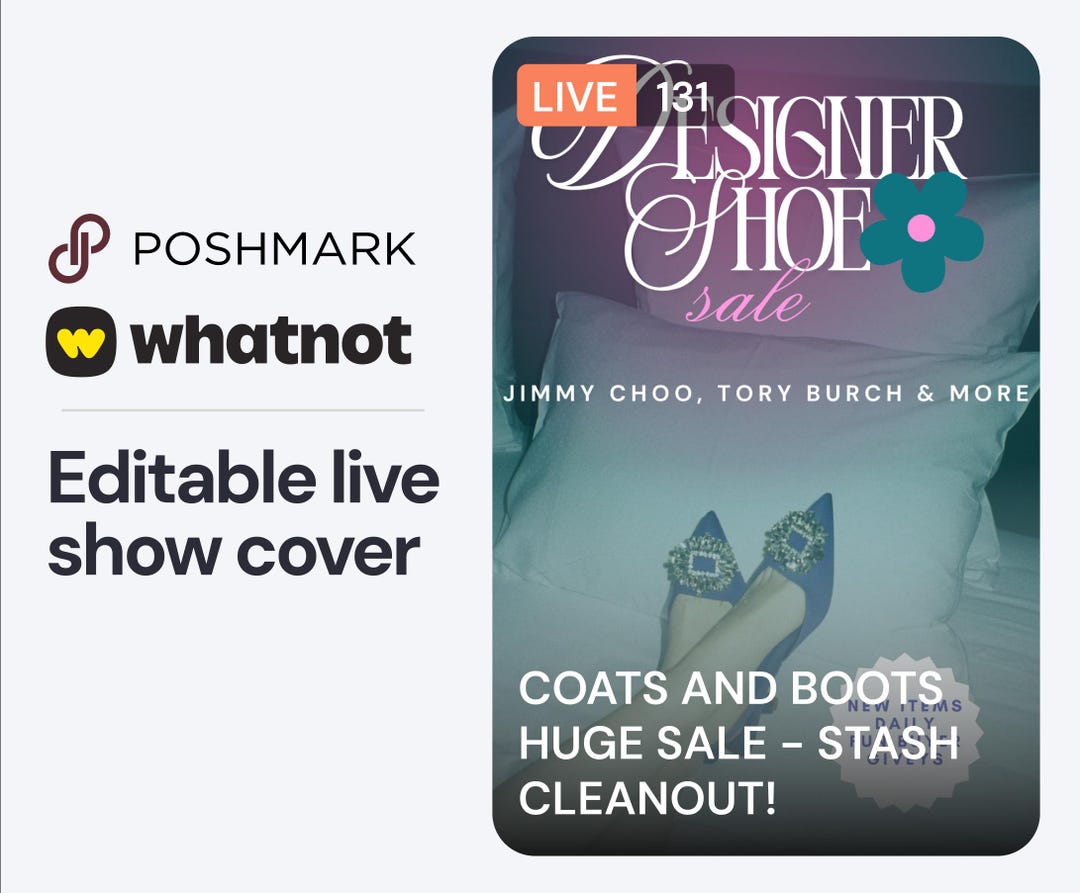 Poshmark Live Show Cover Template Whatnot Thumbnail Editable Canva