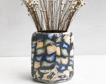 Modern Ceramic Vase, Ceramic Vase, Unique Vase, Living Room Decor, Vase for flowers, Nerikomi, Porcelain, Colored clay, Colorful, Gift, Fun