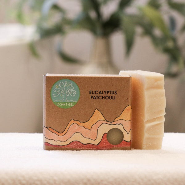 Eucalyptus Patchouli is a very satisfying scent.  This soap offers wonderful moisturizing and lather!