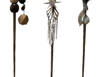 Handmade Wooden Hair Stick & Hair Fork – Boho Eco-Friendly Hair Accessory, Sustainable Wood Bun Holder Gift