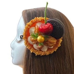 Hair barrettes | Hair accessories|Hair Clip| food inspired| kawaii style| vintage Style|maximalist| kitsch style|Hair clips|alligator clips