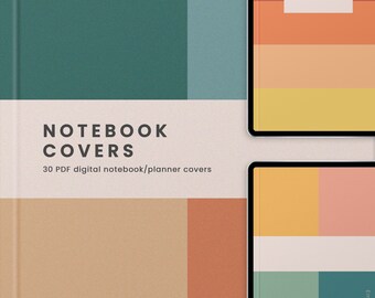 Digital notebook covers, Earthy warm boho digital planner covers for GoodNotes, Notability, Noteshelf