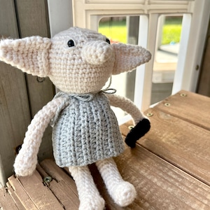 Handmade Dobby the House Elf stuffed doll, amigurumi