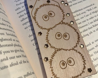 Soot Sprite wooden bookmarks, anime, susuwatari (2 pc)