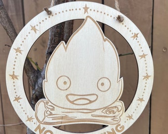 Fire Demon laser engraved No Soliciting Sign