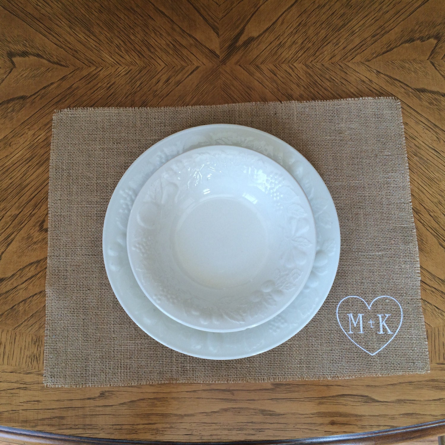 Sweetheart Burlap Utensil Holder Set of 2 for Wedding Etsy