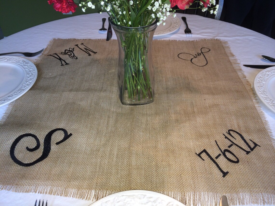 Burlap Wedding Reception Table Topper Table Cloth Etsy