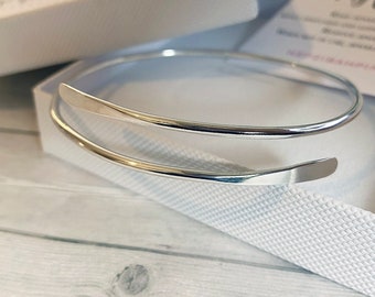 Hand Crafted - Sterling Silver Wrap Bangle - Can Be Personalised