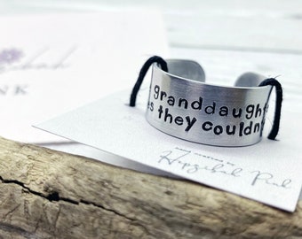 Hand Stamped Wide Ring - 9mm - 'We are the granddaughters of the witches they couldn't burn' - Adjustable!