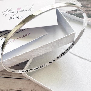 Hand Stamped Sterling Silver Bangle - Hammered - Can Be Personalised!