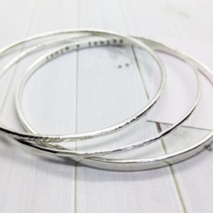 Hand Stamped Sterling Silver Bangles - Personalised!