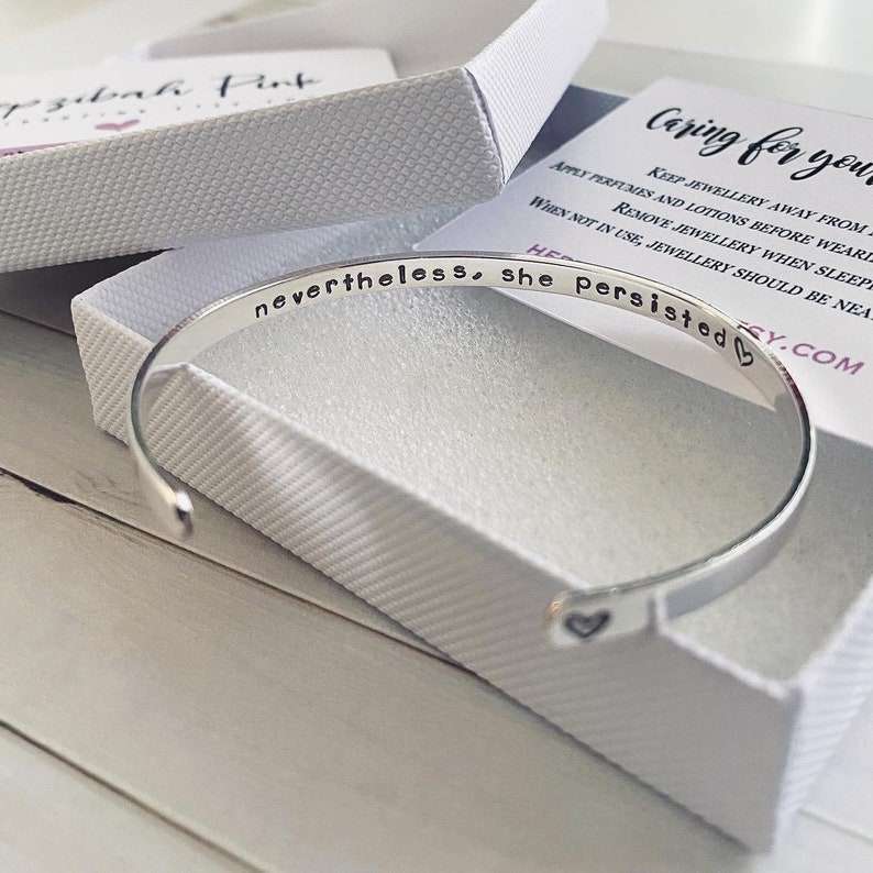 Personalised Hand Stamped Sterling Silver Bracelet Etsy