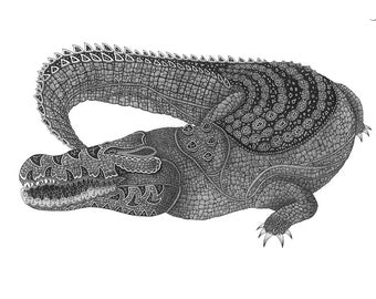 The last dinosaur - Ink drawing print, A3 (42x30cm)