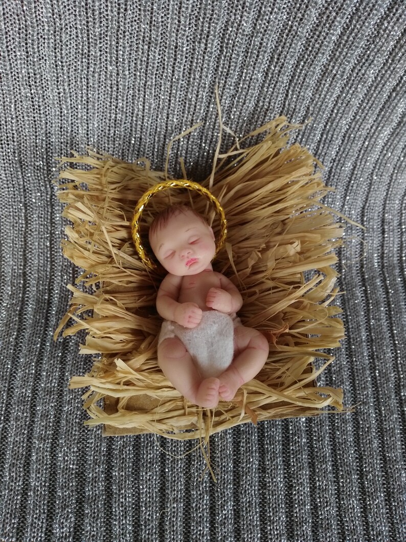 Ooak polymer clay miniature baby Jesus full sculpt doll hand Etsy