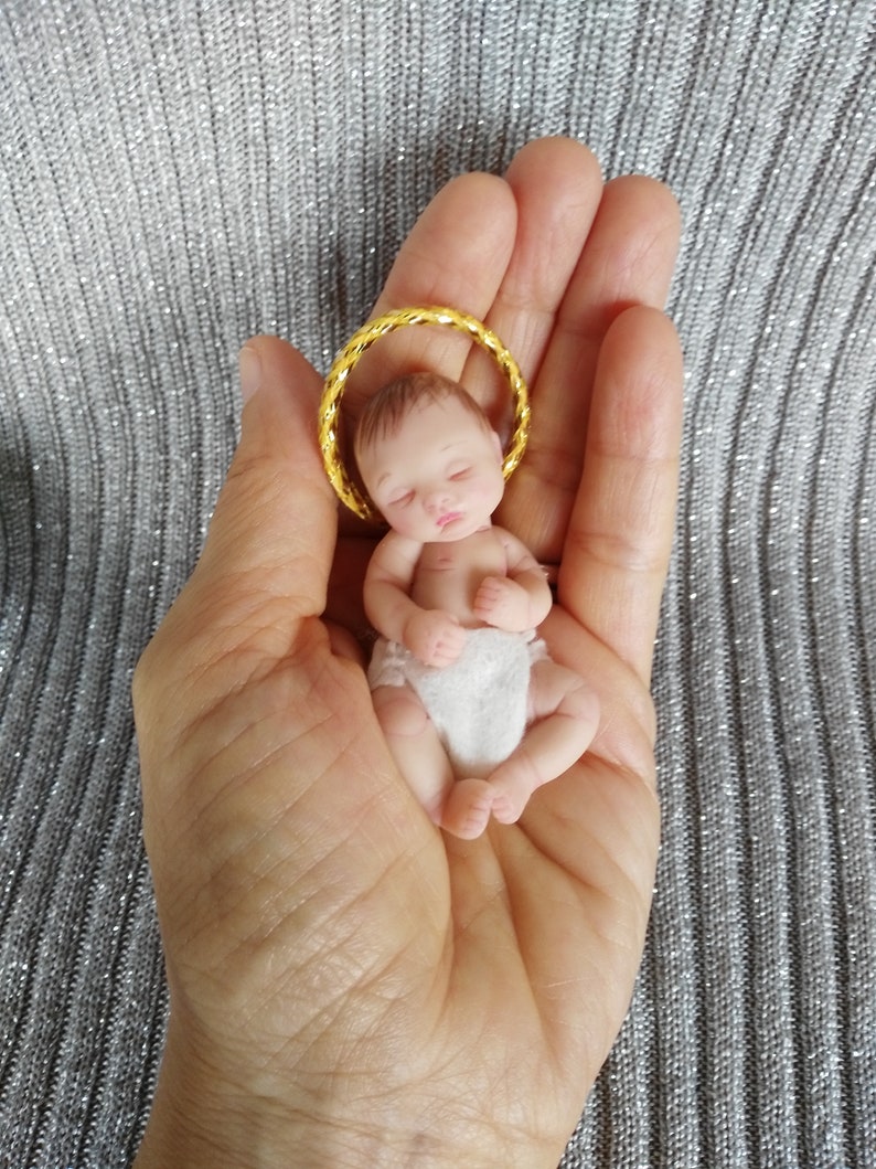 Ooak polymer clay miniature baby Jesus full sculpt doll hand Etsy