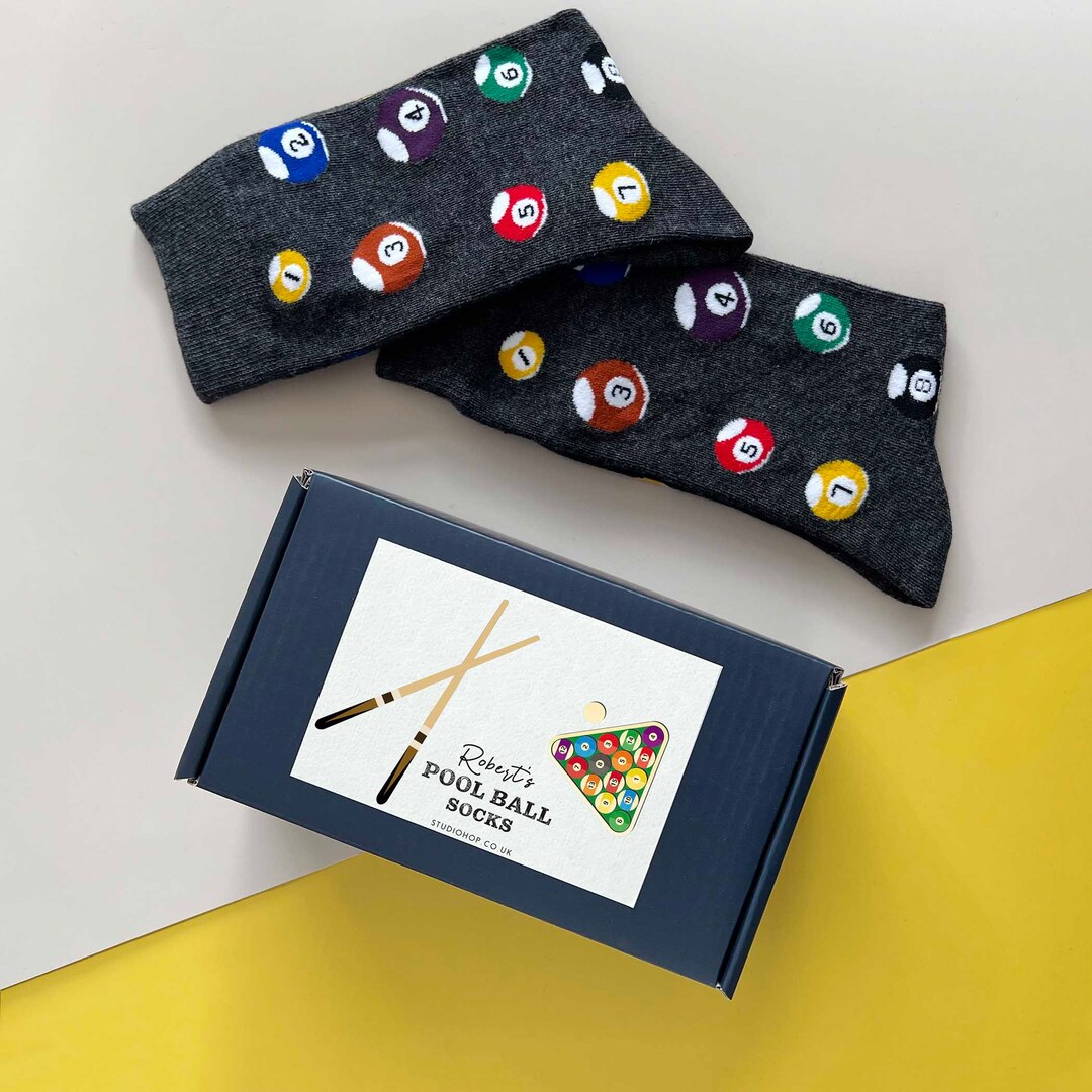 Personalised Mens Pool Ball Socks in a Gift Box Mens Snooker Etsy
