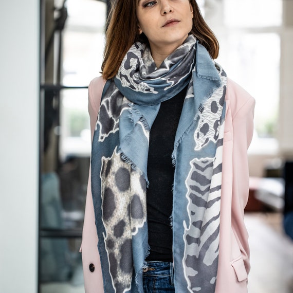 Foulard en coton - imprimé léopard auburn - accessoire femme