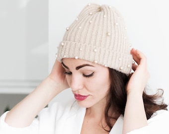Pearl Beanie - Etsy UK