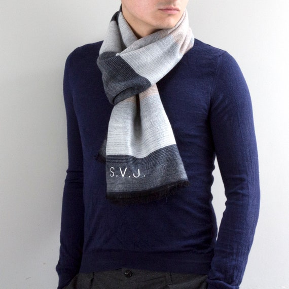 Personalised Men s Cashmere Blend Scarf Etsy