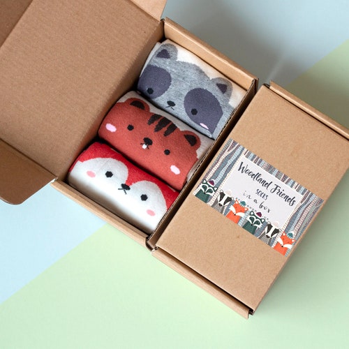 Cat Socks in a Box Cat Themed Gifts Cute Socks Etsy