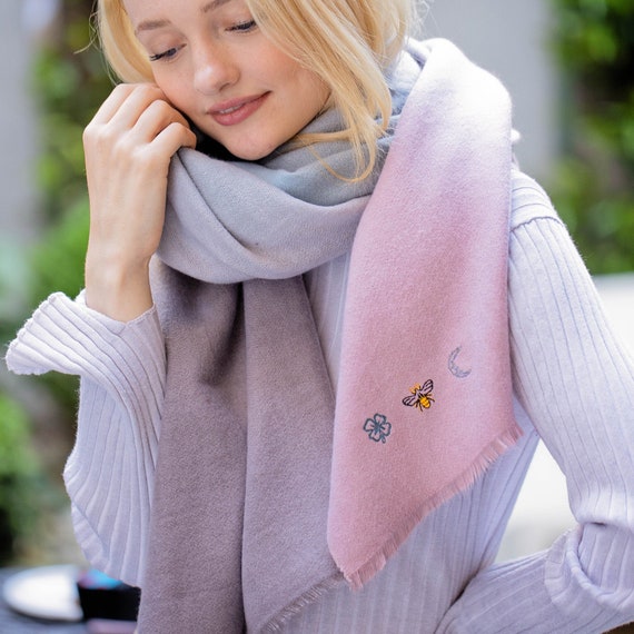 Buy Ombre Colour Shade Gradient Woven Scarf Blanket Scarf Soft