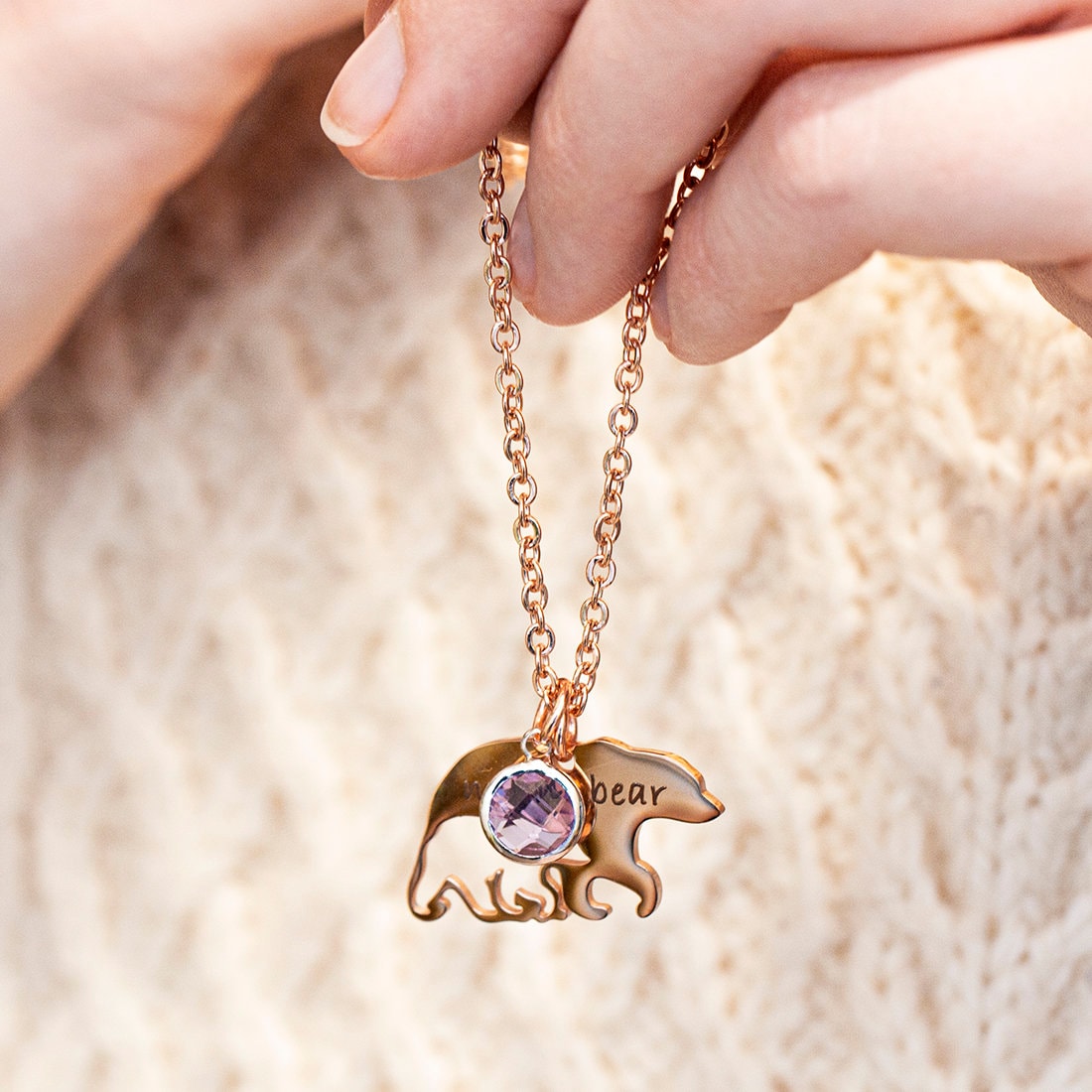 Mama bear necklace with cheap birthstones