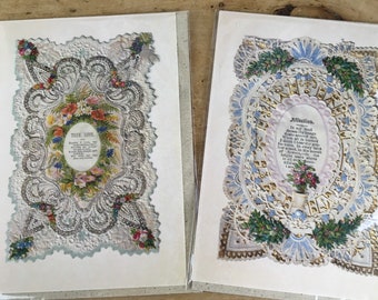 2 pretty vintage inspired Blank greeting cards ideal for sending, framing, crafting journaling, True Love and Affection