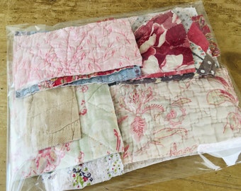 Vintage quilt scrap pack for projects, slow stitching, journaling, patchwork, small sewing projects