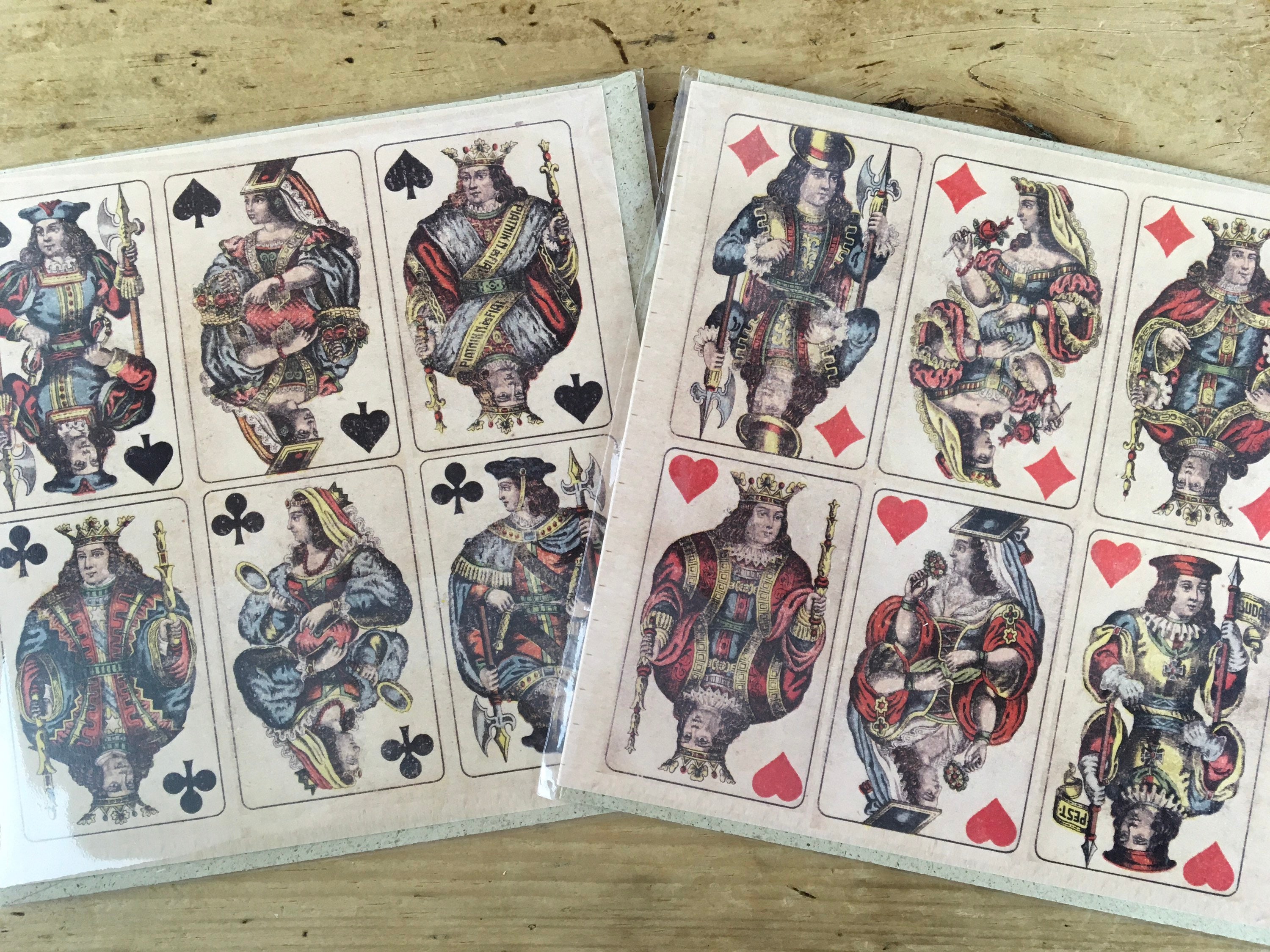 2 Blank Historic Playing Cards Themed Greeting Cards, Eco Friendly - Etsy