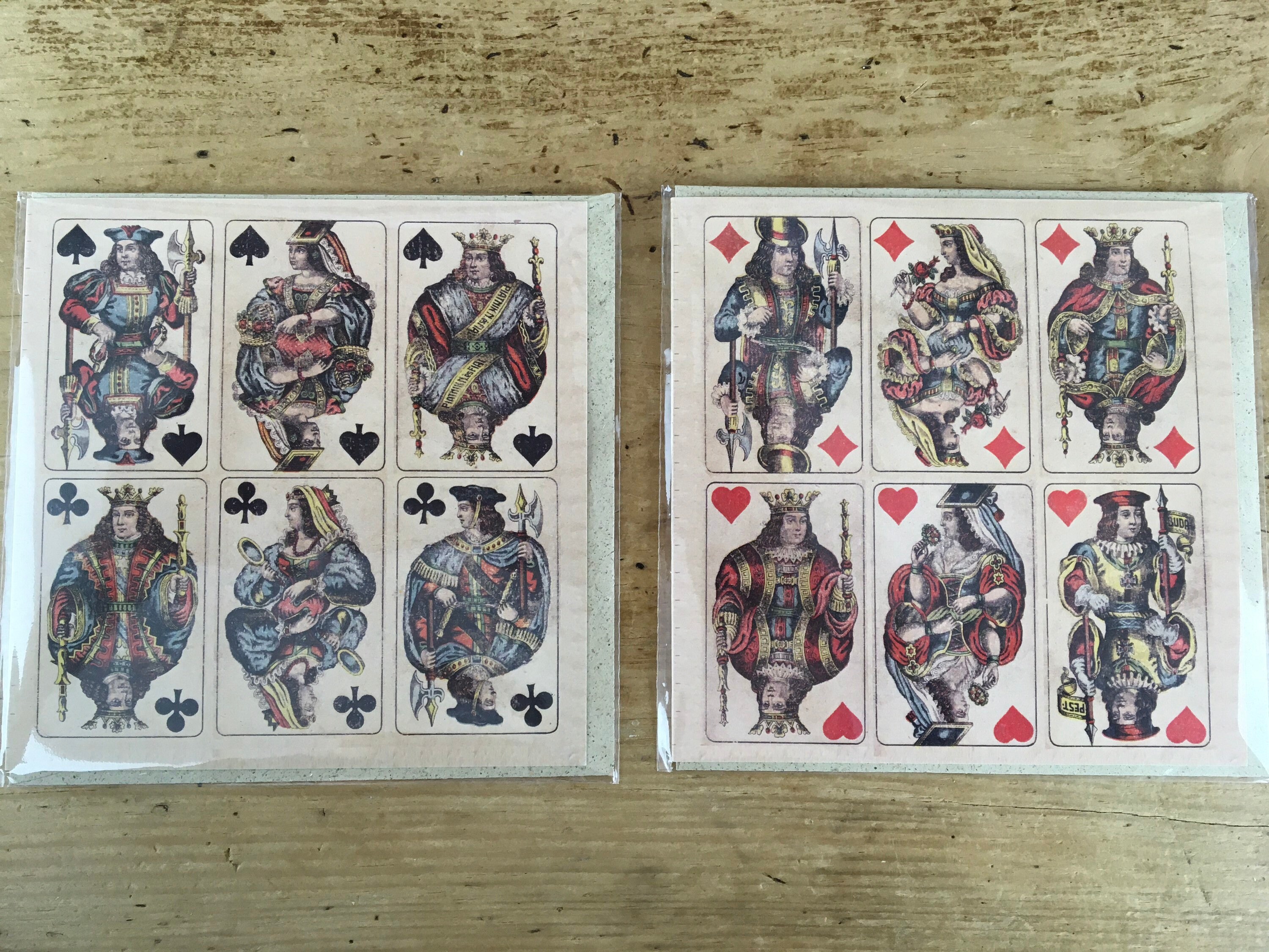 2 Blank Historic Playing Cards Themed Greeting Cards, Eco Friendly - Etsy